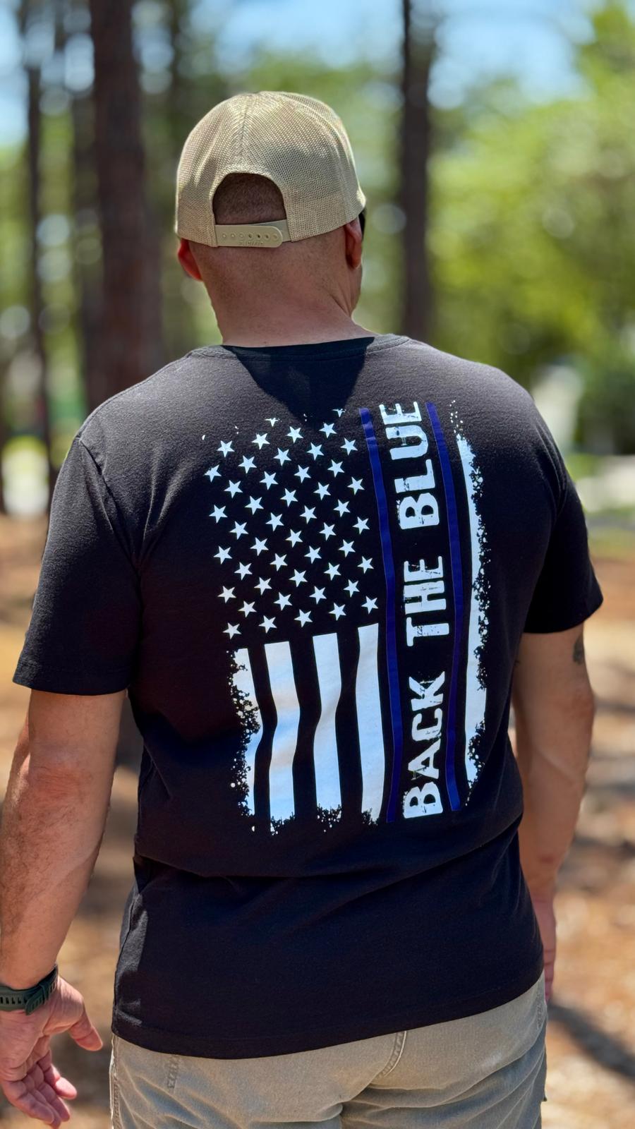 T-Shirt Back the Blue - Moto Skill Society