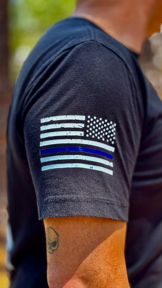 T-Shirt Back the Blue - Moto Skill Society