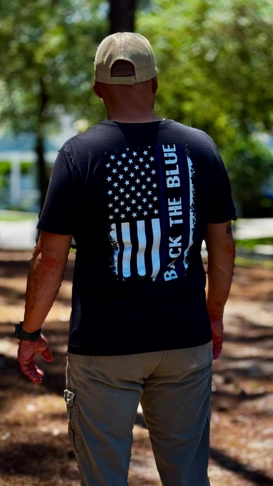 T-Shirt Back the Blue - Moto Skill Society