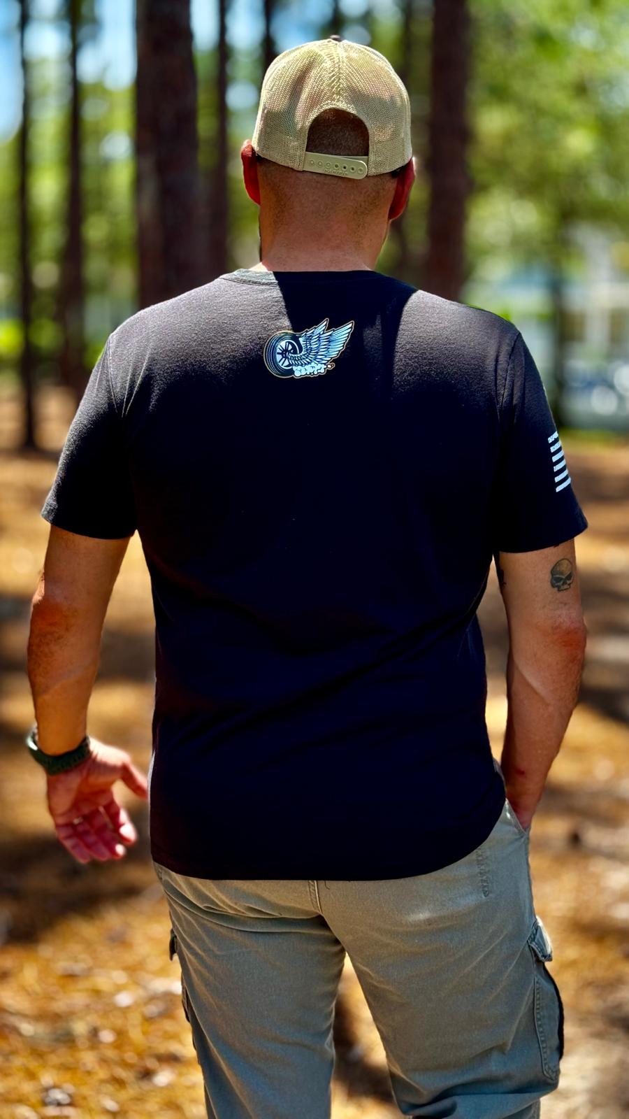 T-Shirt Back the Blue - Moto Skill Society