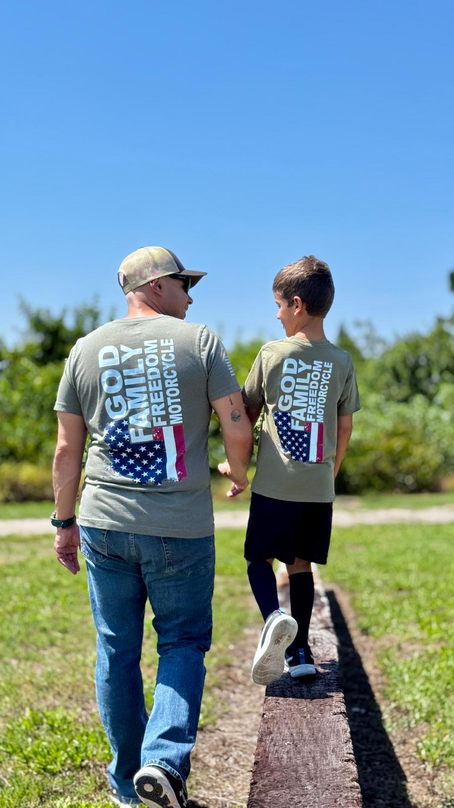T-Shirt God Family Freedom Motocycle - Moto Skill Society