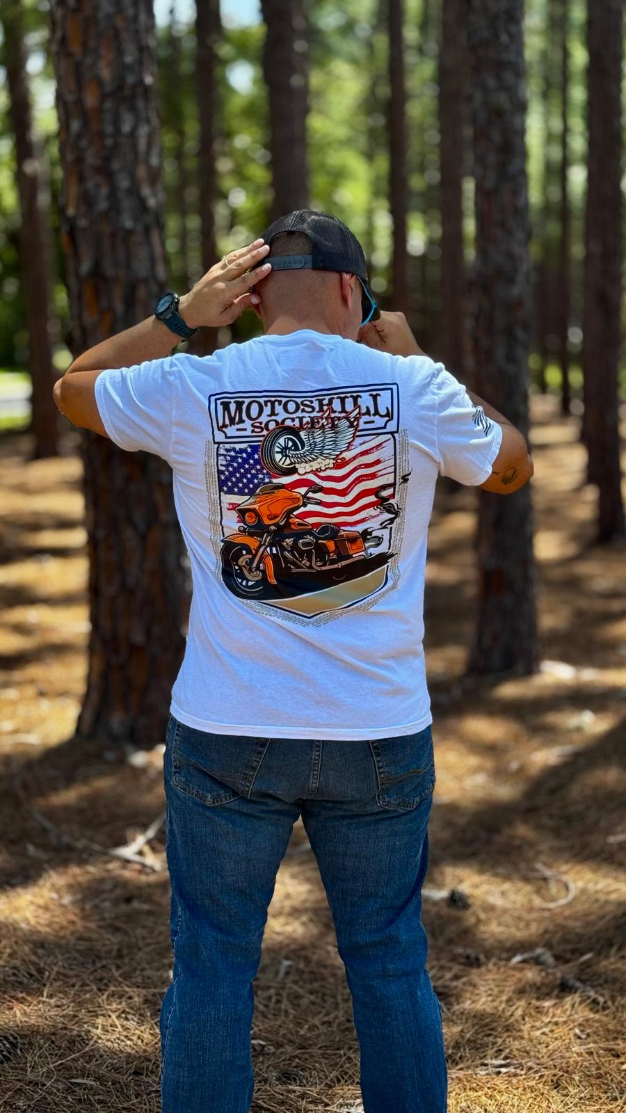 T-Shirt White Moto Skill Society - Moto Skill Society