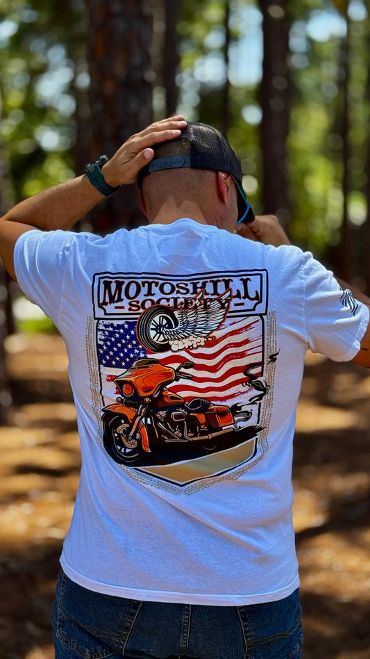 T-Shirt White Moto Skill Society - Moto Skill Society
